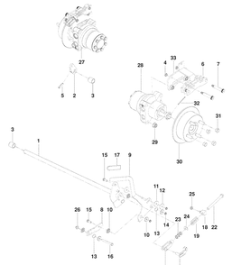 Parking Brake Diagram and Parts List for PZ6034FX (966516801)(2009-09) Husqvarna Lawn Mower