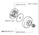 Page D Diagram and Parts List for 334T 334 T 2005-03 Husqvarna Chainsaw