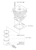 Cylinder Piston Diagram and Parts List for 335RJX 2006-10 Husqvarna Brush Cutter