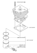Cylinder Piston Diagram and Parts List for 335RJX 2007-01 Husqvarna Brush Cutter