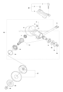 Bevel Gear Diagram and Parts List for 335RJX 2008-10 Husqvarna Brush Cutter