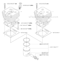 Cylinder Piston Diagram and Parts List for 335RX 2005-06 Husqvarna Brush Cutter