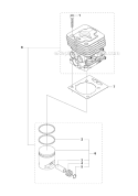 Cylinder Piston Diagram and Parts List for 335RX 2008-10 Husqvarna Brush Cutter