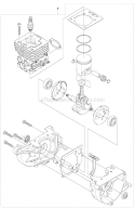 Short Block Diagram and Parts List for 335RX 2008-10 Husqvarna Brush Cutter