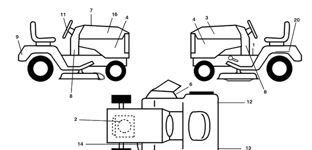 Part Location Diagram of 411658 Husqvarna Decal Fender Warning