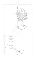 Cylinder Piston Diagram and Parts List for 336FR 2011-02 Husqvarna Brush Cutter
