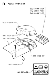 Cover Diagram and Parts List for 261 19992300001-Current Husqvarna Chainsaw