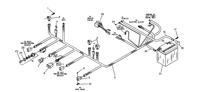 Wiring Assembly (Kohler Only) Diagram and Parts List for ZTHKH4818 2001-09 Husqvarna Lawn Mower