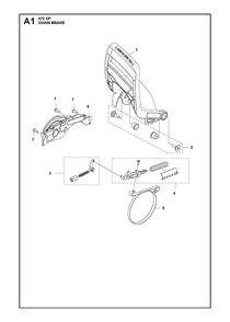 Chain Brake Diagram and Parts List for 572XP-572XPG 572 XP W-572 XP GW Husqvarna Chainsaw