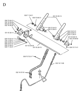 Controls 2 Diagram and Parts List for 10-30  Husqvarna Snow Blower