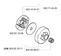 Page E Diagram and Parts List for 338XPT 338 XPT 2003-11 Husqvarna Chainsaw
