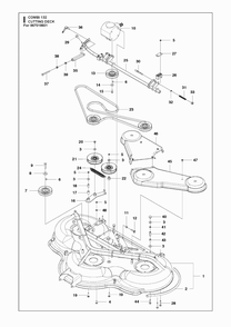 52-Inch/132cm Cutting Deck 5 Diagram and Parts List for C132 (961019501)(2012) Husqvarna Lawn Tractor Accessories