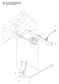 Height Adjustment Diagram and Parts List for R15-V2AWD (965200901)(2008-01) Husqvarna Lawn Tractor