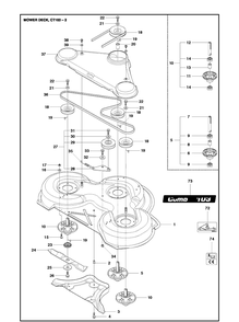 103cm Cutting Deck 2 Diagram and Parts List for R418TS  Husqvarna Lawn Mower