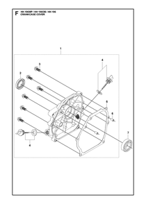 Crankcase Cover Diagram and Parts List for HH196 MP-OB Husqvarna Engine