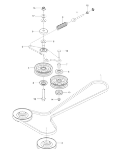 Hydraulic Frame Diagram and Parts List for V554  Husqvarna Lawn Mower