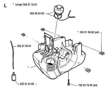 Crankcase Diagram and Parts List for 235R 19914800001-19930600000 Husqvarna Brush Cutter