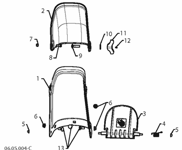 Control Panel And Discharge Chute Diagram and Parts List for ST121E (96181000902)(2012- 07) Husqvarna Snow Blower