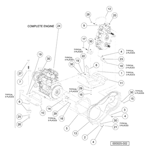 Kubota D722 Diesel Engine Mounting Diagram and Parts List for HUV4420G 2006-11 Husqvarna Lawn Tractor