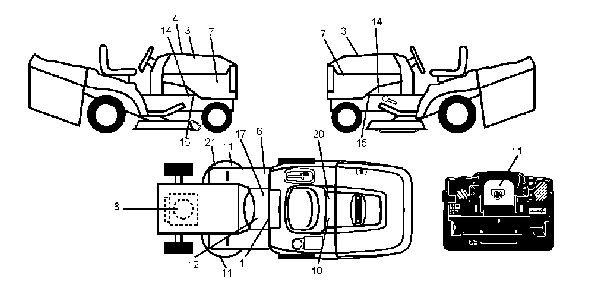 Decals Diagram and Parts List for CTH200TWIN (96061026300)(2010-01) Husqvarna Lawn Tractor