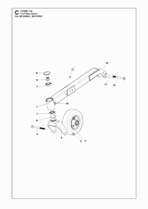 52-Inch/132cm Cutting Deck 3 Diagram and Parts List for C132 P500-series Husqvarna Lawn Mower