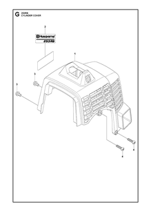 Cylinder Cover Diagram and Parts List for 253RB 20101000001-20182200000 Husqvarna Brush Cutter