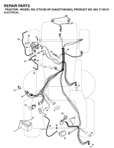 Electrical Diagram and Parts List for CTH180XP (HAUCT18H42H)(2005-05) Husqvarna Lawn Tractor