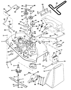 Mower Deck Diagram and Parts List for LR12 (954002701-D)(1996-01) Husqvarna Lawn Tractor