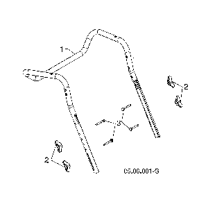 Upper handle Diagram and Parts List for 96193012204  Husqvarna Snow Blower