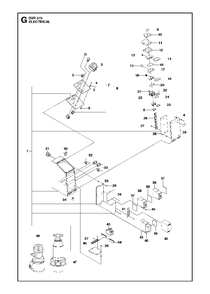Electrical, Valid For Machine 1 - 15 Diagram and Parts List for DXR270 (1 & Above)(2013-08) Husqvarna Demolition Hammer