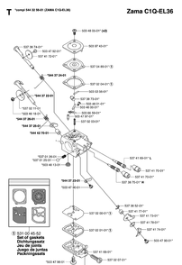 Carburetor Diagram and Parts List for 335RX 20064000001-20070100000 Husqvarna Brush Cutter