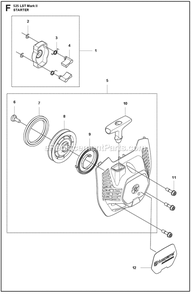 Starter Diagram and Parts List for 525LSTMARKII  Husqvarna Trimmer