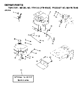 Engine Diagram and Parts List for YTH1542E (954567048)(2001-12) Husqvarna Lawn Tractor