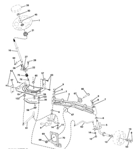 Steering Diagram and Parts List for YTH22V46 (96043018500)(2013-09) Husqvarna Lawn Tractor