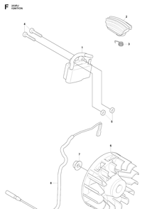 Ignition System Diagram and Parts List for 253RJ 20091400001-20113200000 Husqvarna Brush Cutter