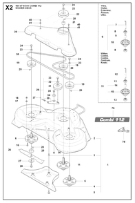 44-Inch/112cm Cutting Deck 3 Diagram and Parts List for R15-V2AWD (965094701)(2007-01) Husqvarna Lawn Tractor