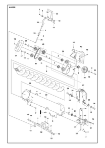 Auger Diagram and Parts List for RC320TSAWD 2023 Husqvarna Lawn Tractor