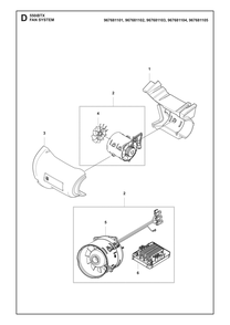 Fan Diagram and Parts List for 550IBTXBT  Husqvarna Leaf Blower / Vacuum