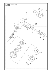 Gears Diagram and Parts List for 541RS  Husqvarna Brush Cutter
