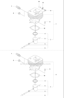 Cylinder Piston Diagram and Parts List for 343FRM 2008-05 Husqvarna Brush Cutter