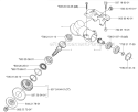 Bevel Gear Diagram and Parts List for 343FR 2006-10 Husqvarna Brush Cutter