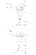 Cylinder Piston Diagram and Parts List for 343FR 2008-05 Husqvarna Brush Cutter