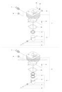 Cylinder Piston Diagram and Parts List for 343F 2010-09 Husqvarna Brush Cutter