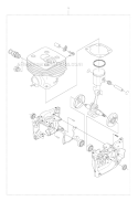 Short Block Diagram and Parts List for 343F 2010-09 Husqvarna Brush Cutter
