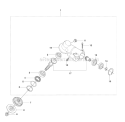 Bevel Gear Diagram and Parts List for 343F 2010-09 Husqvarna Brush Cutter