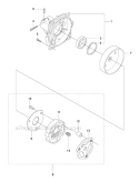 Clutch Diagram and Parts List for 343F 2010-09 Husqvarna Brush Cutter