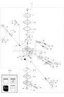 Carburetor Diagram and Parts List for 343F 2011-02 Husqvarna Brush Cutter