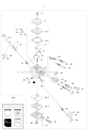 Carburetor Diagram and Parts List for 343R 2010-09 Husqvarna Brush Cutter