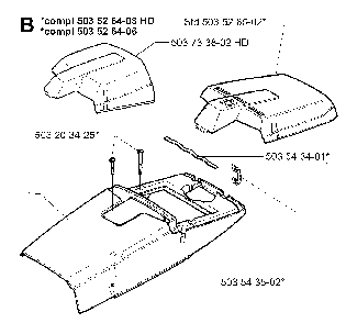 Cover Diagram and Parts List for 394XPEPA 19980900001-Current Husqvarna Chainsaw