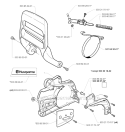 Chain Brake Diagram and Parts List for 345EPA 1999-09 Husqvarna Chainsaw